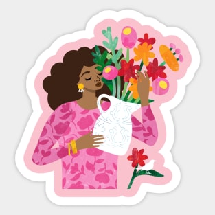 Pitcher of Flowers Sticker